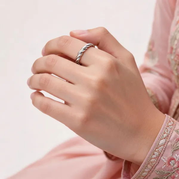 Silver_Tone_Twisted_Textured_Ring_For_Women