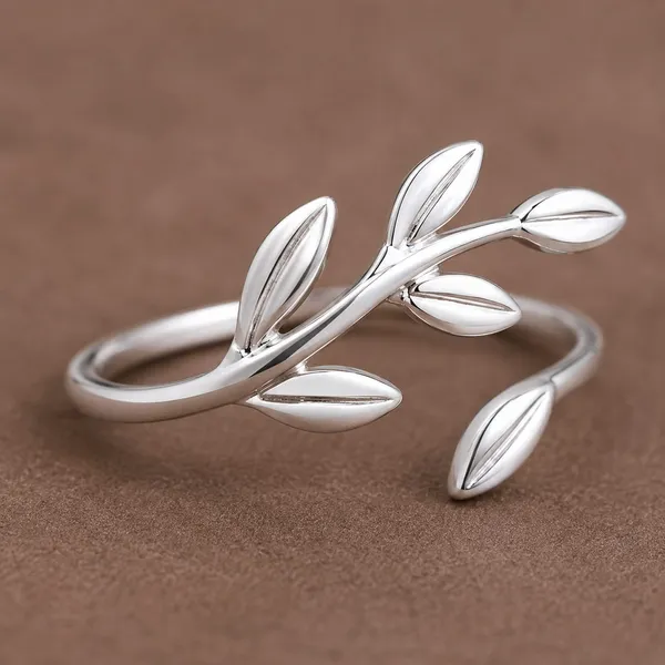 Silver_Tone_Leaf_Branch_Design_Ring_For_Women