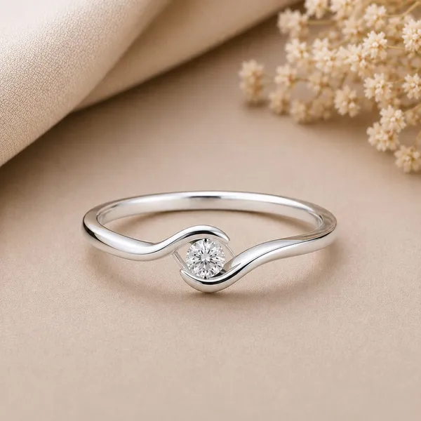 Silver_Tone_Wave_Solitaire_Stone_Ring_For_Women