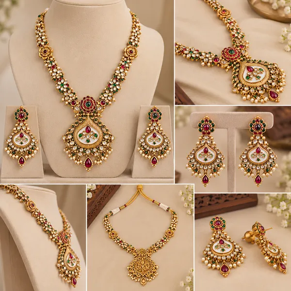 Traditional_Gold_Plated_Kundan_Necklace_Set_with_Matching_Earrings_|_Bridal_&_Festive_Jewellery