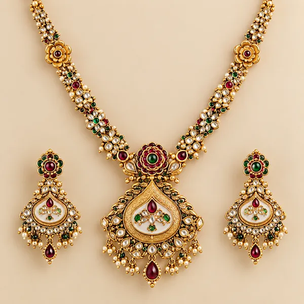 Traditional_Gold_Plated_Kundan_Necklace_Set_with_Matching_Earrings_|_Bridal_&_Festive_Jewellery