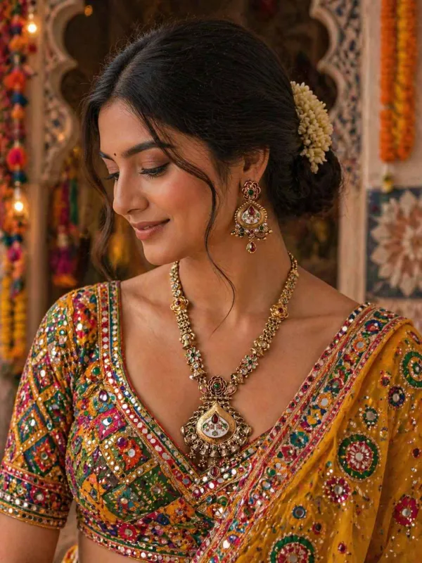 Traditional_Gold_Plated_Kundan_Necklace_Set_with_Matching_Earrings_|_Bridal_&_Festive_Jewellery