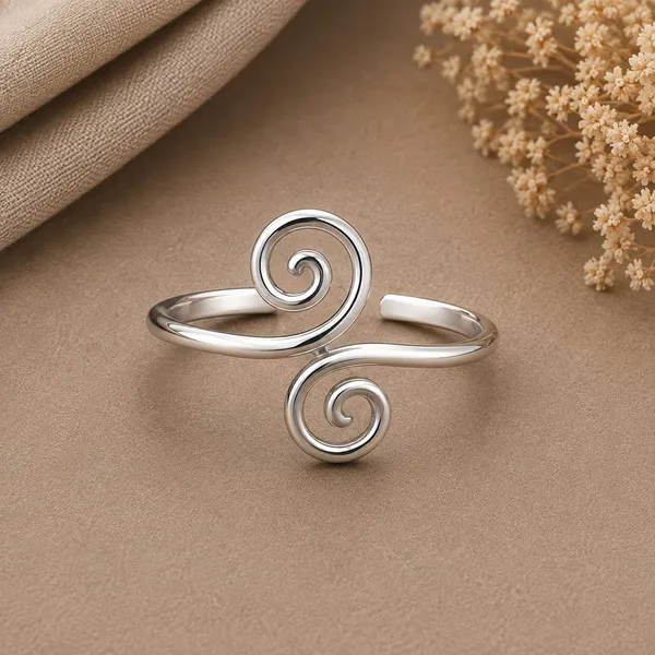 Silver_Tone_Spiral_Open_Cuff_Ring_For_Women