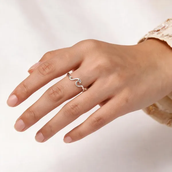 Silver_Tone_Double_Wave_Design_Ring_For_Women