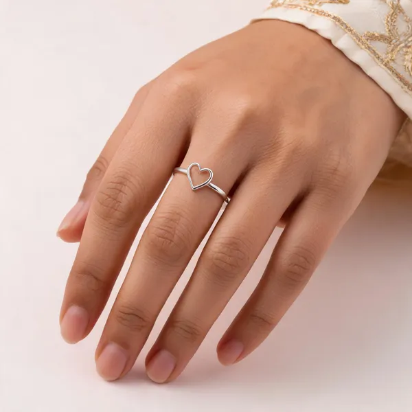 Silver_Tone_Hollow_Heart_Design_Ring_For_Women