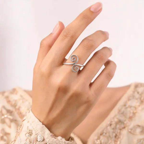 Silver_Tone_Spiral_Open_Cuff_Ring_For_Women