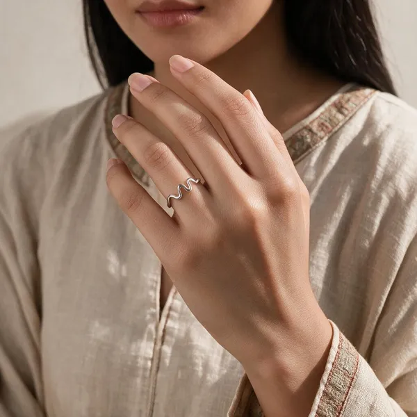 Silver_Tone_Wave_Open_Band_Ring_For_Women