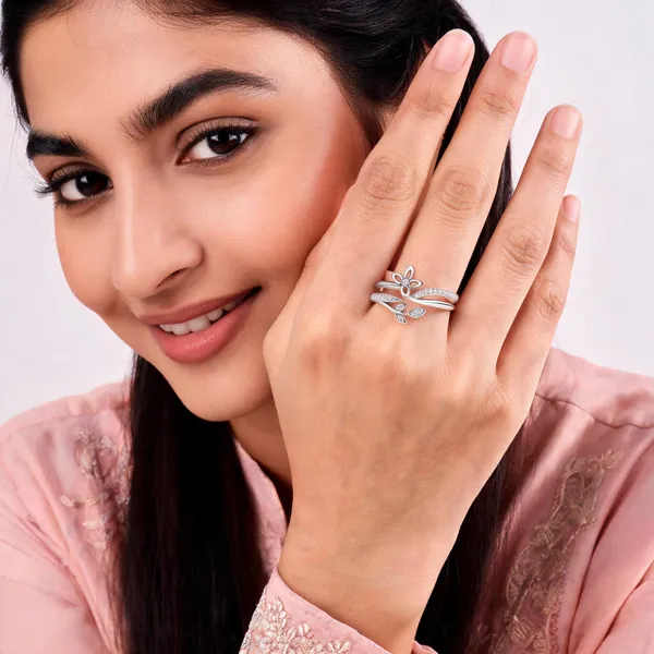 Silver_S925_Floral_Stone_Open_Band_Ring_For_Women