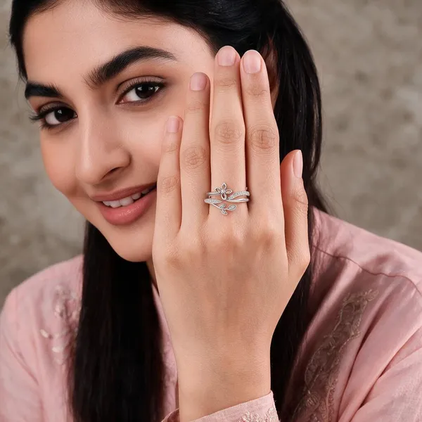 Silver_S925_Floral_Stone_Open_Band_Ring_For_Women