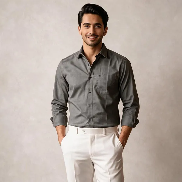 Grey_&_White_Poly_Cotton_Casual_Fit_Full_Sleeve_Shirt_And_Pant_Set_For_Men