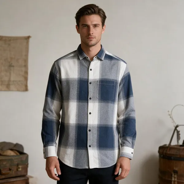 Blue_Jacquard_Regular_Fit_Checked_Casual_Shirt_For_Men