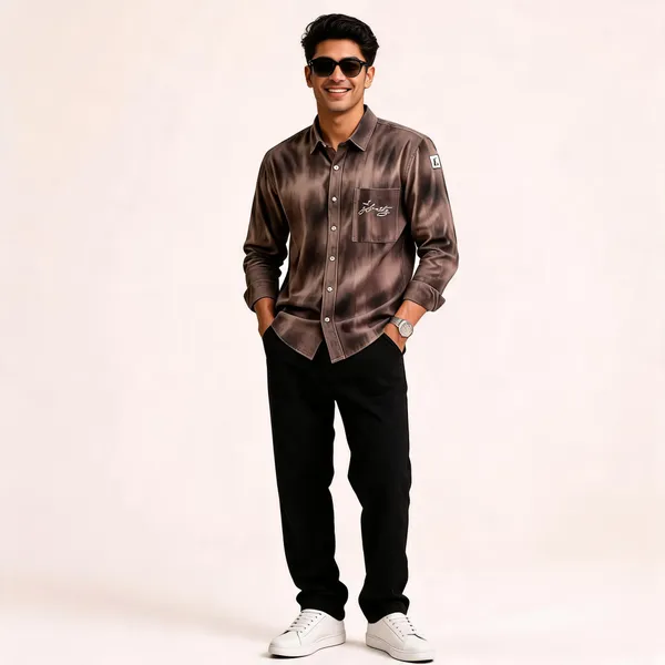 Brown_Cotton_Regular_Fit_Casual_Shirt_And_Pant_Set_For_Men