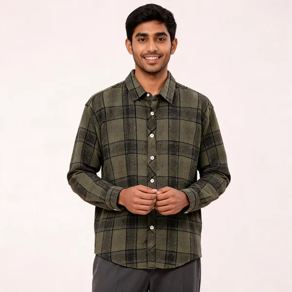 Olive_Poly_Cotton_Regular_Fit_Checkered_Full_Sleeve_Shirt_For_Men