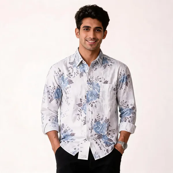 White_Cotton_Regular_Fit_Floral_Print_Full_Sleeve_Shirt_And_Pant_Set_For_Men