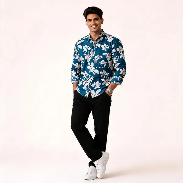 Blue_Cotton_Regular_Fit_Floral_Print_Full_Sleeve_Shirt_And_Pant_Set_For_Men