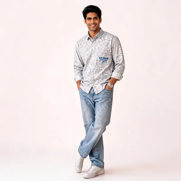 Grey_&_Blue_Heavy_Cotton_Regular_Printed_Shirt_And_Jeans_Set_For_Men