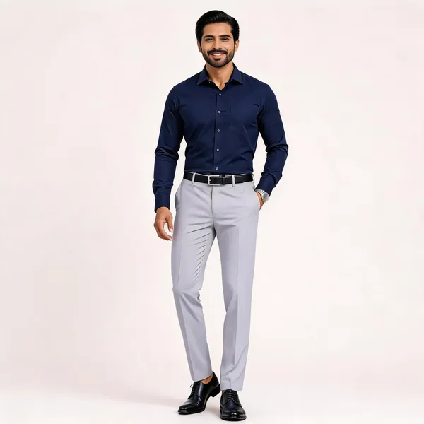 Navy_&_Grey_Poly_Cotton_Slim_Fit_Shirt_And_Pant_Set_For_Men
