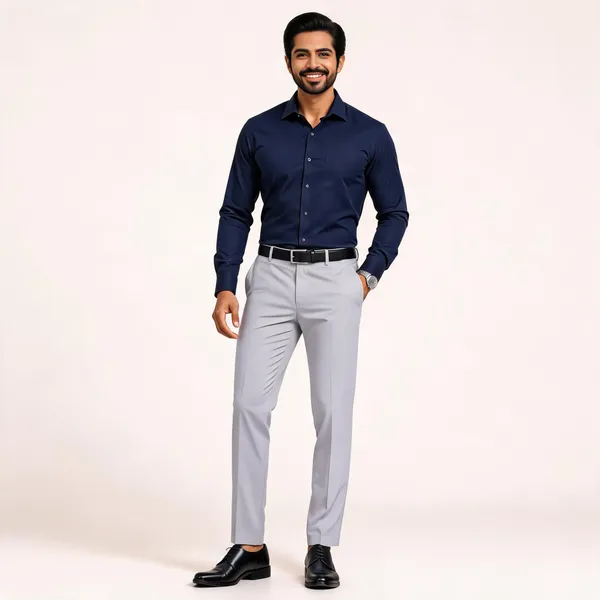 Navy_&_Grey_Poly_Cotton_Slim_Fit_Shirt_And_Pant_Set_For_Men