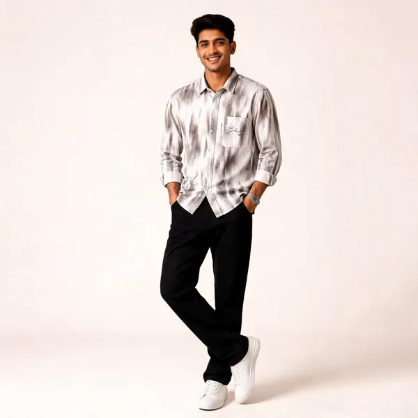Grey_&_Black_Heavy_Cotton_Regular_Printed_Shirt_And_Pant_Set_For_Men