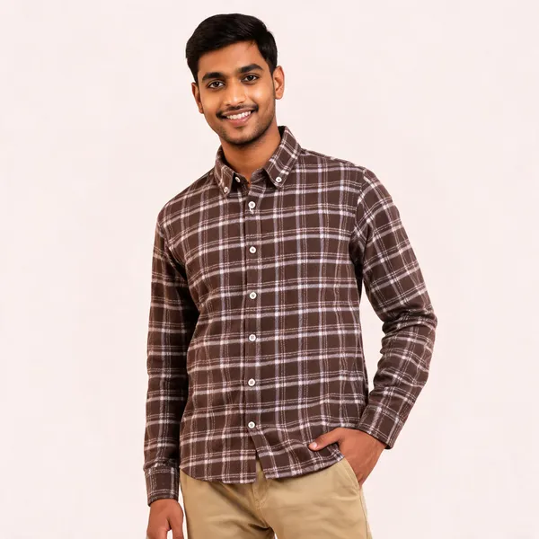 Brown_Poly_Cotton_Regular_Fit_Checked_Shirt_For_Men