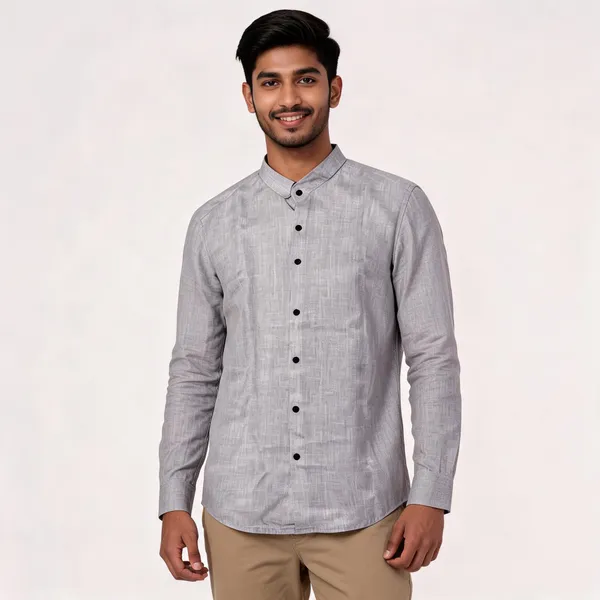 Grey_Linen_Regular_Fit_Textured_Shirt_For_Men