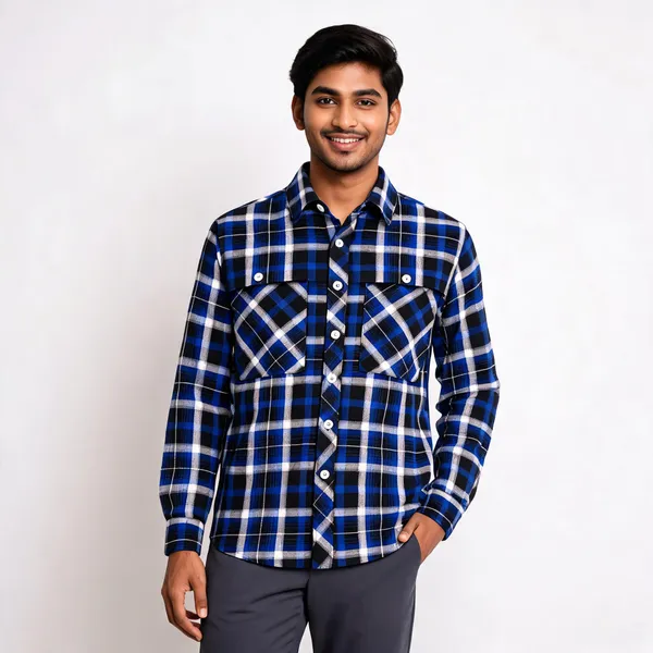 Blue_Poly_Cotton_Regular_Fit_Plaid_Full_Sleeve_Shirt_For_Men