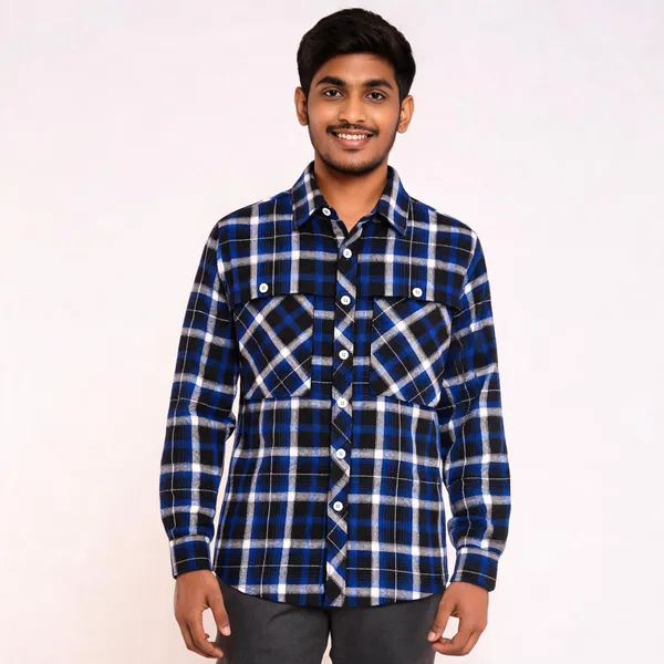 Blue_Poly_Cotton_Regular_Fit_Plaid_Full_Sleeve_Shirt_For_Men