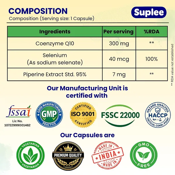 Suplee_Coq10_300mg_With_Selenium_40mcg_Piperine_7mg_Coenzyme_Q10_High_Absorption_Supplement_For_Heart_Health_Energy_Antioxidant_Support_60_Veg_Capsules