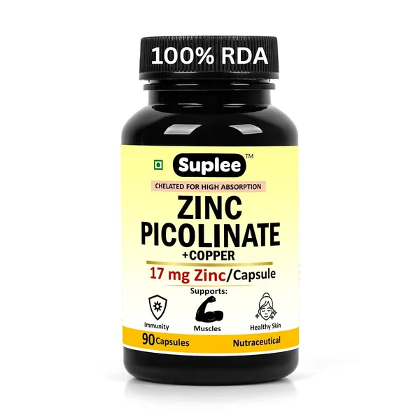 Suplee_Zinc_Picolinate_With_Copper_Gluconate_High_Absorption_Zinc_Supplement_Immunity_Skin_Health_Muscle_Support_90_Veg_Capsules