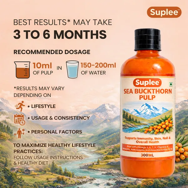 Suplee_99.9%_Pure_Himalayan_Sea_Buckthorn_Pulp_300ml_|_Original_&_Natural_Seabuckthorn_Pulp_Concentrate_Rich_in_Omega_3,_6,_7_&_9_|_Sugar_Free_Immunity_Booster_&_Antioxidant_Supplement_for_Radiant_Skin,_Hair_&_Overall_Health_|_300ml