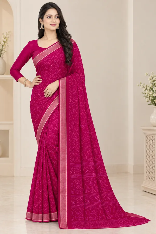 Pink_Ornamental_Print_Saree_For_Women