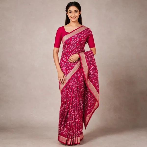 Magenta_And_Teal_Paisley_Print_Saree_For_Women_-_Pack_Of_2