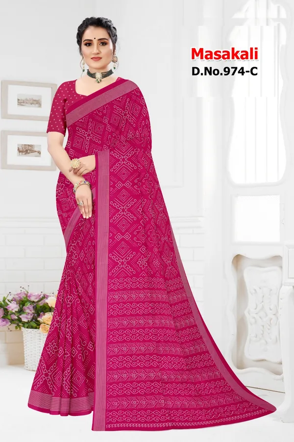 Magenta_Geometric_Ornamental_Print_Saree_For_Women