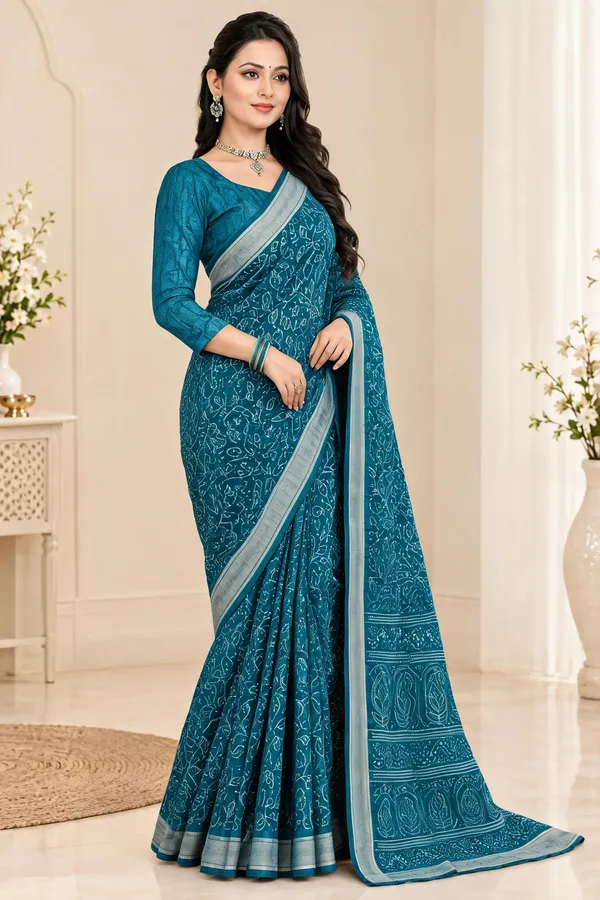 Magenta_And_Teal_Paisley_Print_Saree_For_Women_-_Pack_Of_2