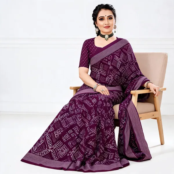 Purple_And_Pink_Traditional_Print_Saree_For_Women_-_Pack_Of_2