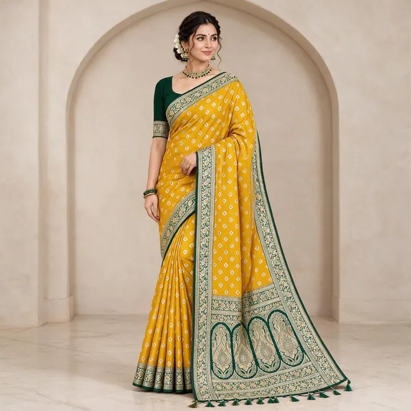 Yellow_Floral_Paisley_Traditional_Print_Saree_For_Women