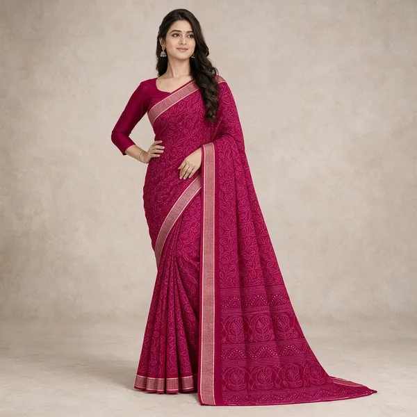 Magenta_Floral_Paisley_Print_Ethnic_Saree_For_Women