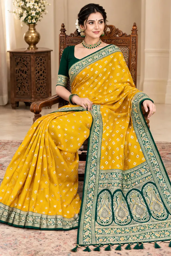 Yellow_Floral_Paisley_Traditional_Print_Saree_For_Women