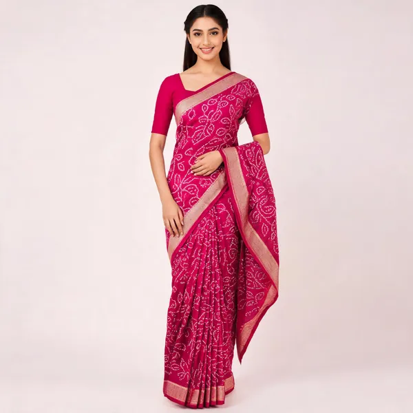Magenta_And_Teal_Paisley_Print_Saree_For_Women_-_Pack_Of_2