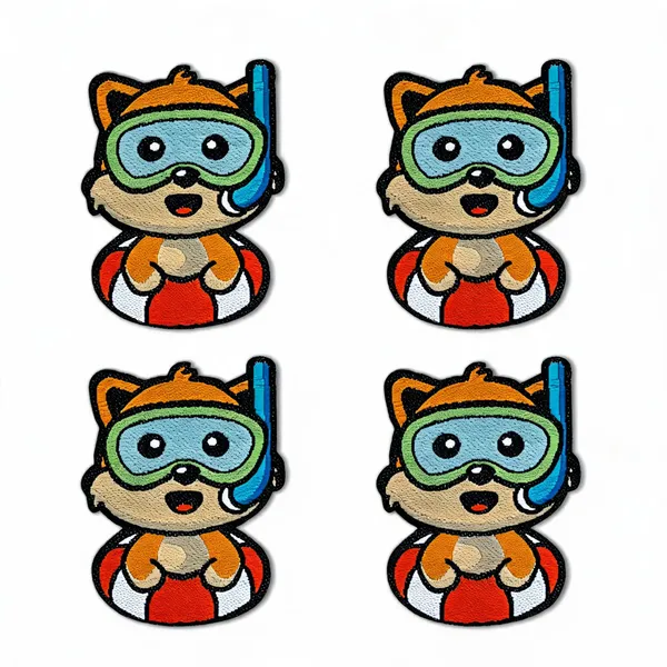 Swimming_Fox_Solo_Patch_Pack_Of_4