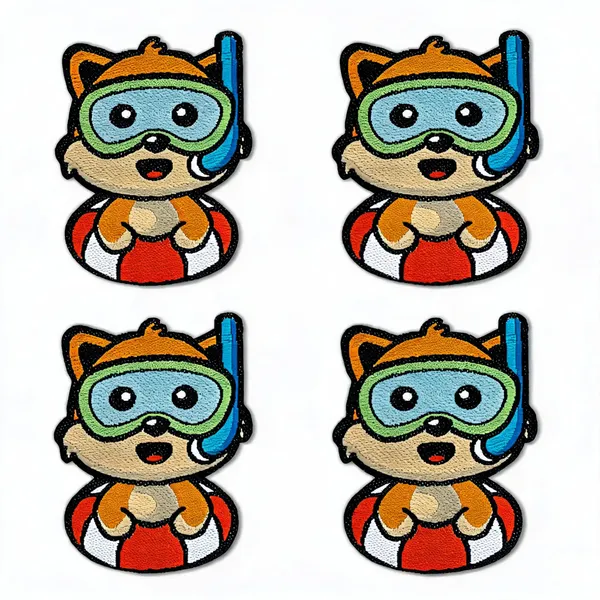 Swimming_Fox_Solo_Patch_Pack_Of_4