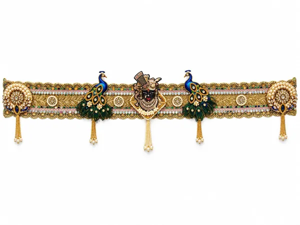 Peacock_&_Shrinathji_Embroidered_Door_Toran