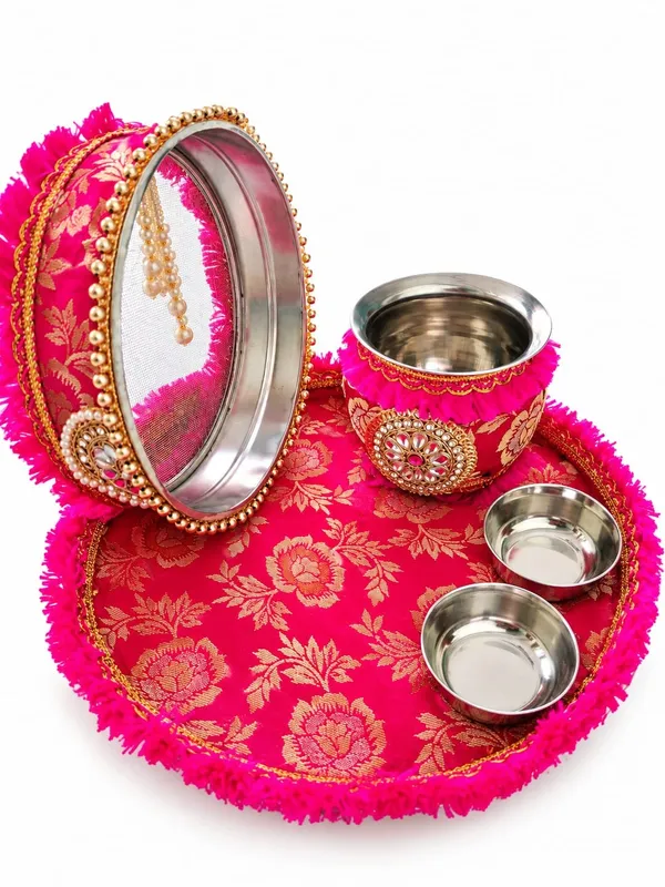 Traditional_Royal_Pink_Floral_Pooja_Thali_Set_with_Channi_&_Kalash__