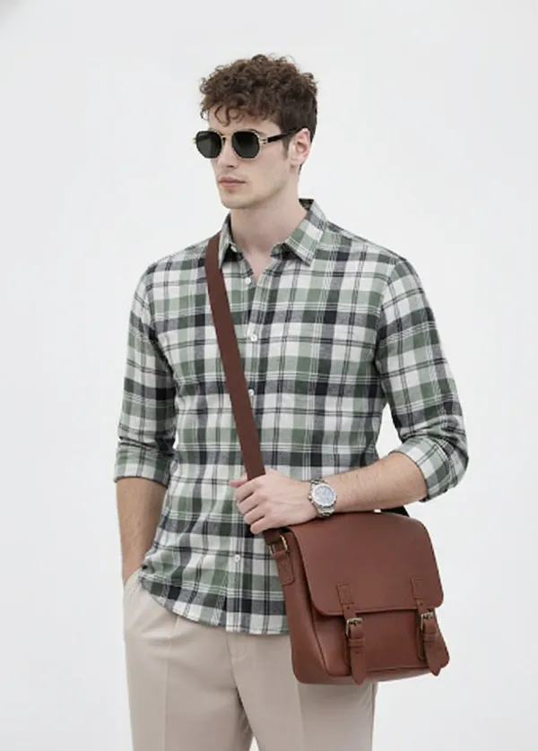 Green_Cotton_Regular_Fit_Checkered_Shirt_For_Men