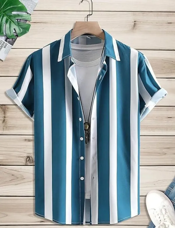 Blue_White_Cotton_Relaxed_Fit_Striped_Short_Sleeve_Shirt_For_Men