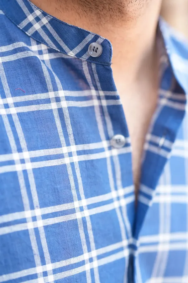 Blue_Checkered_Casual_Shirt_For_Men