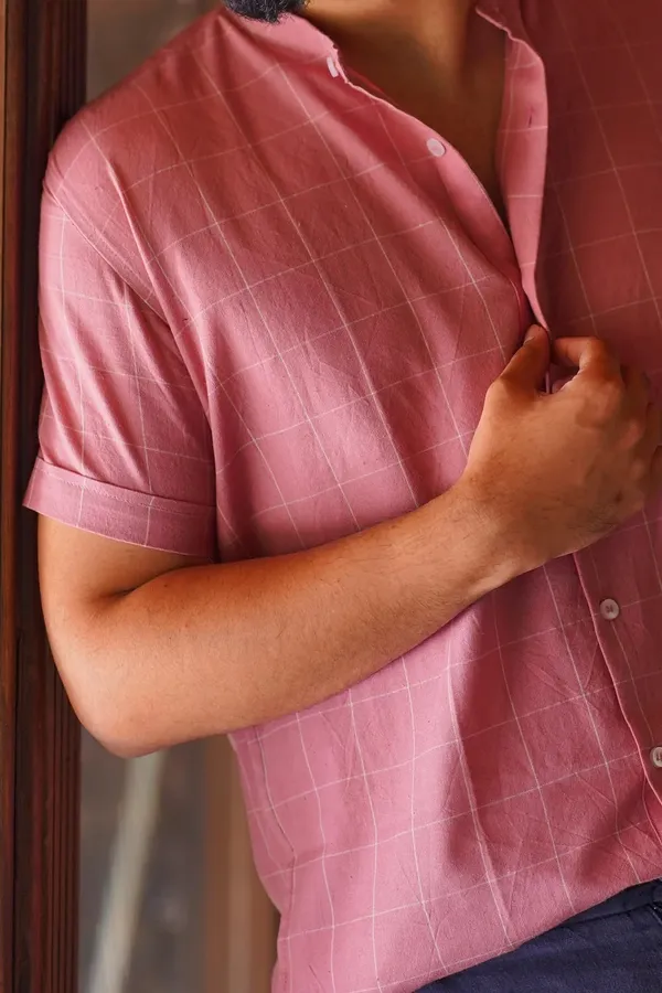 Pink_Cotton_Relaxed_Fit_Mandarin_Collar_Casual_Shirt_For_Men