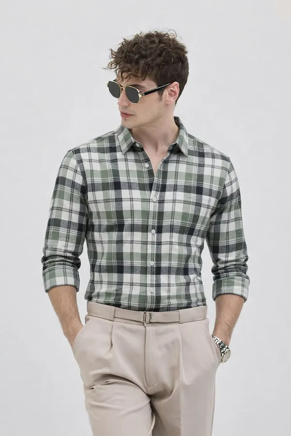 Green_Cotton_Regular_Fit_Checkered_Shirt_For_Men