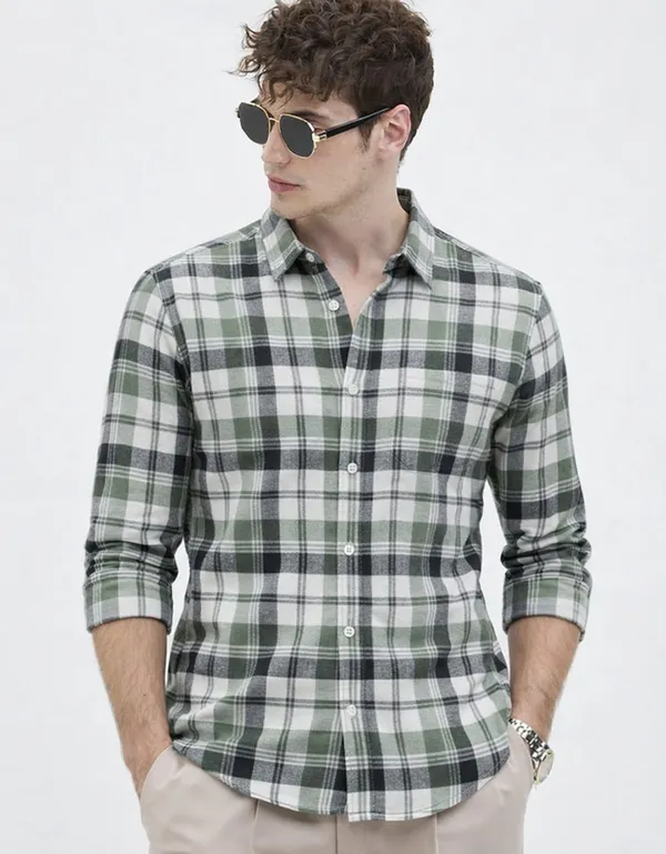 Green_Cotton_Regular_Fit_Checkered_Shirt_For_Men