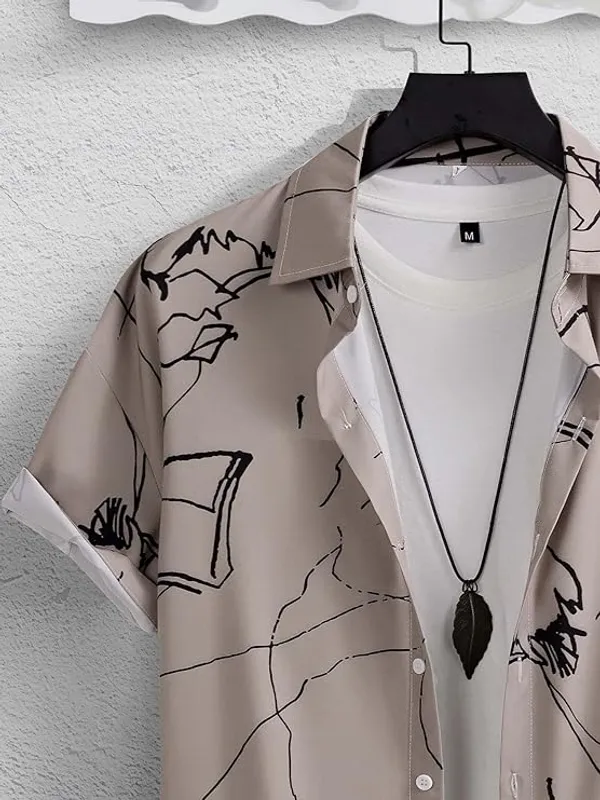 Beige_Cotton_Relaxed_Fit_Printed_Short_Sleeve_Shirt_For_Men